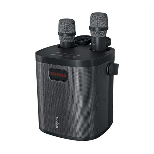 FINGERS 2Mic-GrooveBox Portable Speaker with 2 Wireless Mics (6.5 -Hour Playback, 20 W Intense Bass