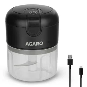 AGARO Elite Rechargeable Mini Electric Chopper, Food Grade Bowl, Stainless Steel Blades,