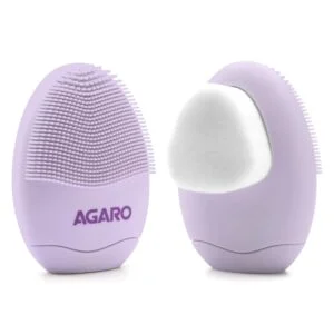 AGARO CB2105 Facial Cleansing Brush, 2-in-1 Soft Bristle & Silicone Facial Cleansing Brush for Exfoliation & Deep Pore Cleansing