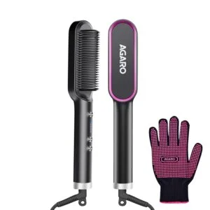 AGARO Hair Straightening Brush, Hair Straightening Comb For Women,