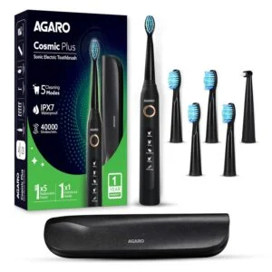 AGARO COSMIC PLUS Sonic Electric Tooth Brush For Adults With 5 Modes,